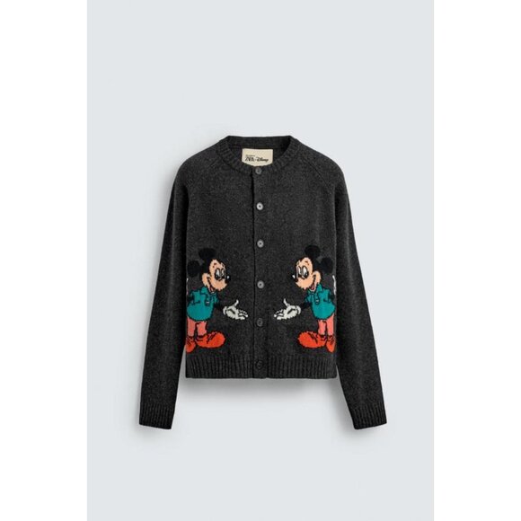 ZARA MICKEY MOUSE WOOL CARDIGAN HARRY LAMBERT FOR ZARA X DISNEY - Picture 7 of 8